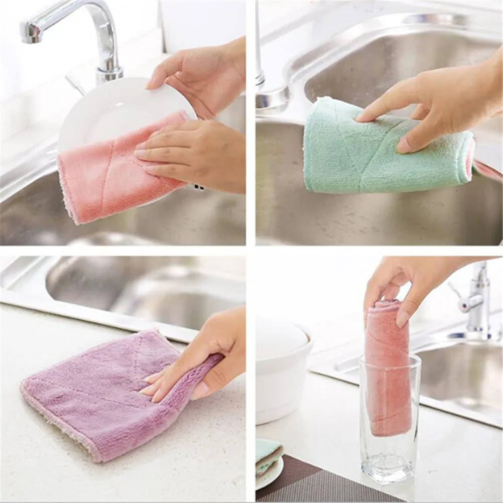 

New 1 pc Bamboo Fiber Hand Cleaning Kithchen Dish Cloth Dishcloths Washing cloth Cleaning Towel