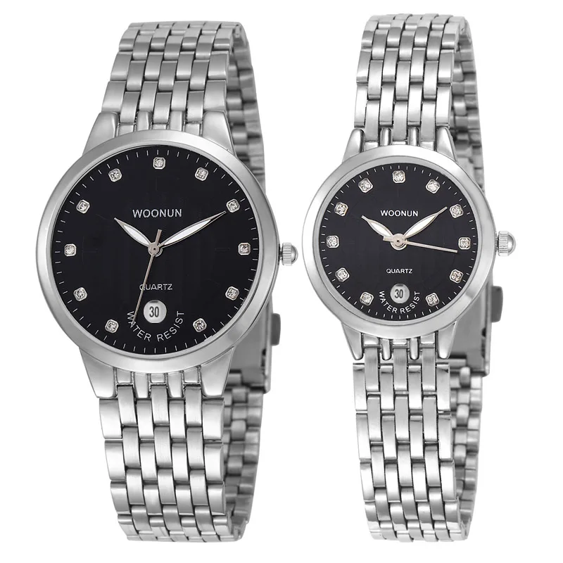 

Fashion Couple Watches 2020 Top Luxury Brand Lovers Watches Men Women Luxury Rhinestone Watches Stainless Steel Quartz Watches