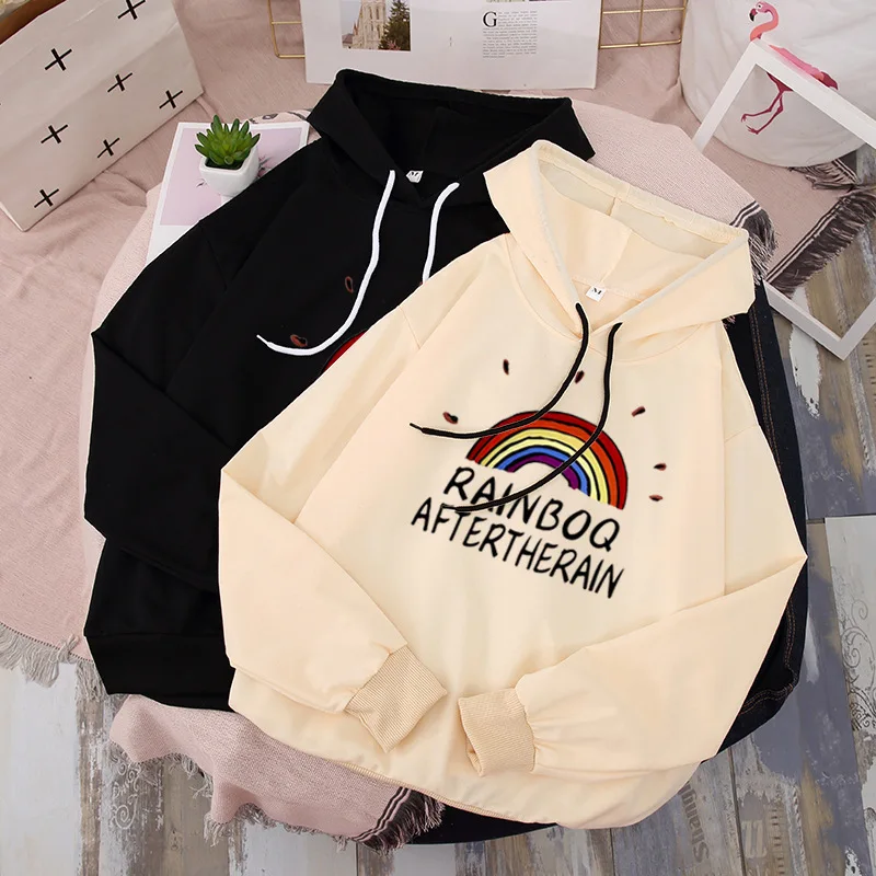 

Cotton Sweatshirt Hoodies Casual Female Thicken Streetwear Tops 2021 Fashion Thicken Women ђди Blouses