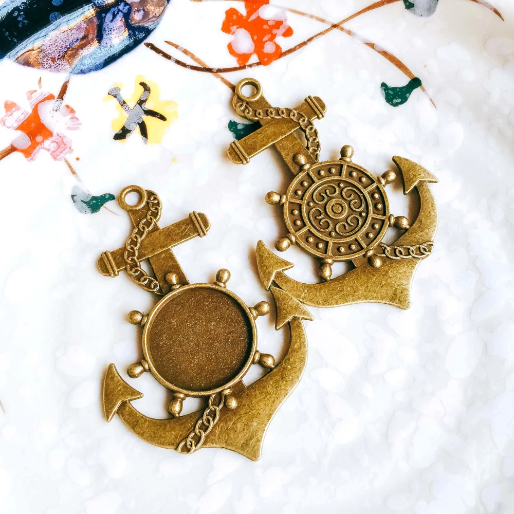 

5pcs/lot 20mm Necklace Pendant Setting Antique Bronze Silver Glass Cabochon Blank Base Supplies for Jewelry Finding T322