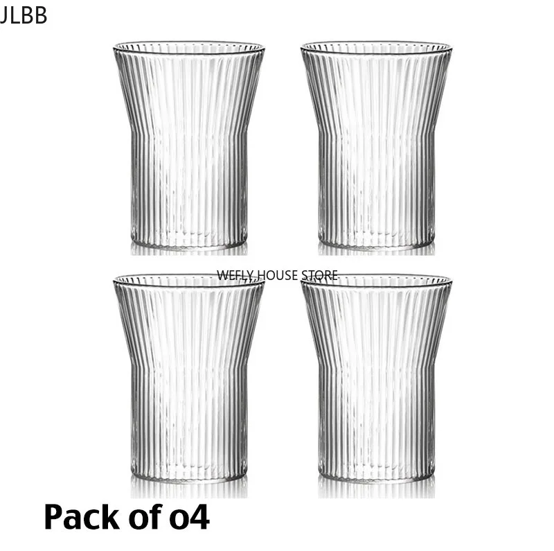 

4PCS Ripple Whisky Glasses, Water Glass, Juice Glass, Water Cup Set of 4