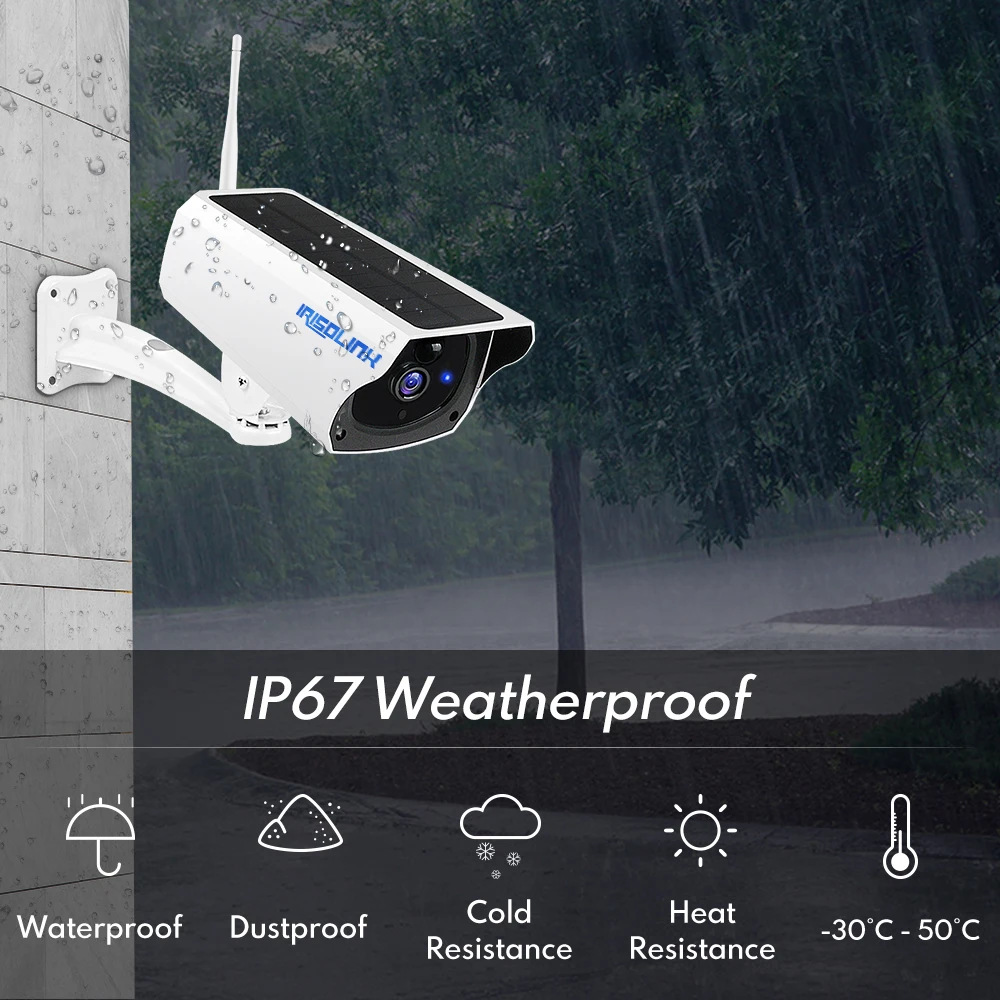 irisolink solar wifi ip camera 1080p outdoor charging battery wireless security camera pir motion detection bullet surveillance free global shipping