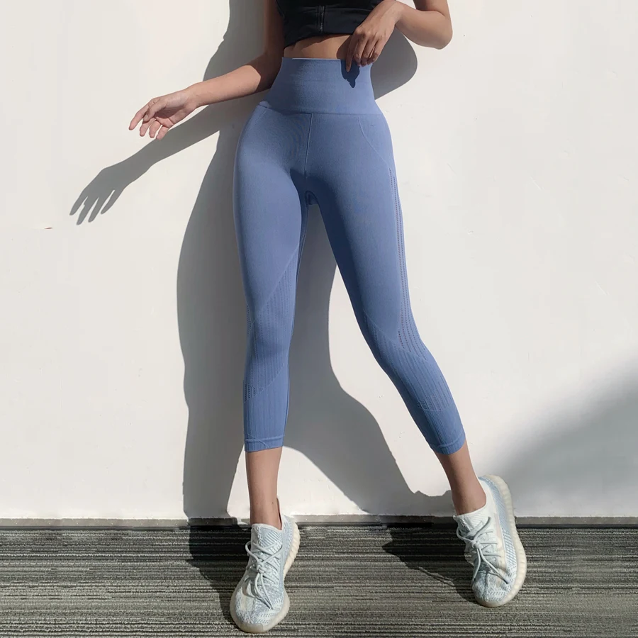 BINAND Solid Sports Leggings Push Up Seamless Sport Women Fitness Tights Elastic Running 3/4 Capri Quick Dry Yoga Pants | Спорт и