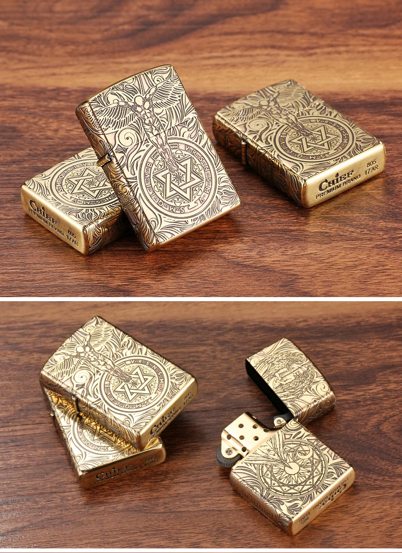 Главный ангел-хранитель керосиновая зажигалка пятисторонняя гравировка