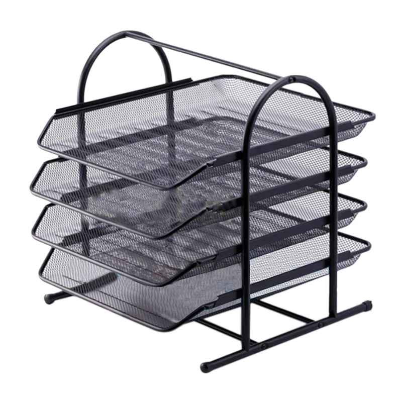 

Desktop Bookshelf Office File Shelves Simple Desk Storage Shelf Folder Organizing Folders for Documents Magazines -Black