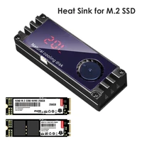 m 2 ssd heatsink cooler digital temperature display with turbo cooling fan for 2280 22110 nvme m2 solid state drive thermal pad
