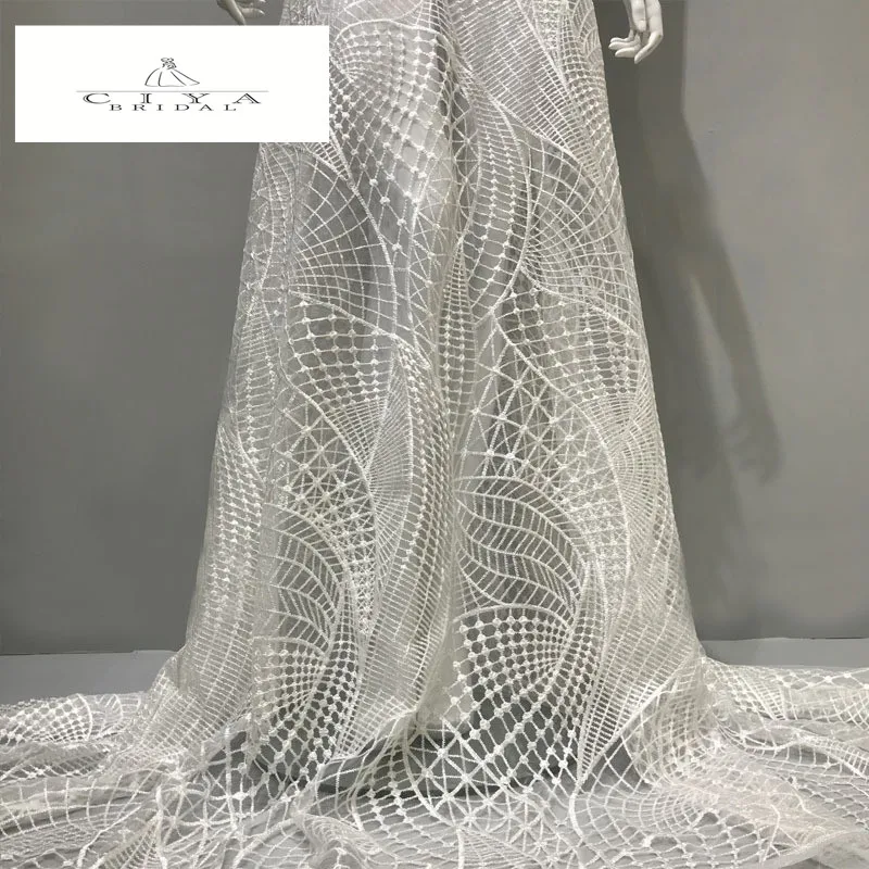 

Кружевная ткань для невесты, ширина 130 см, кружевная ткань, кружевная ткань с блестками, Распродажа по 1 ярду