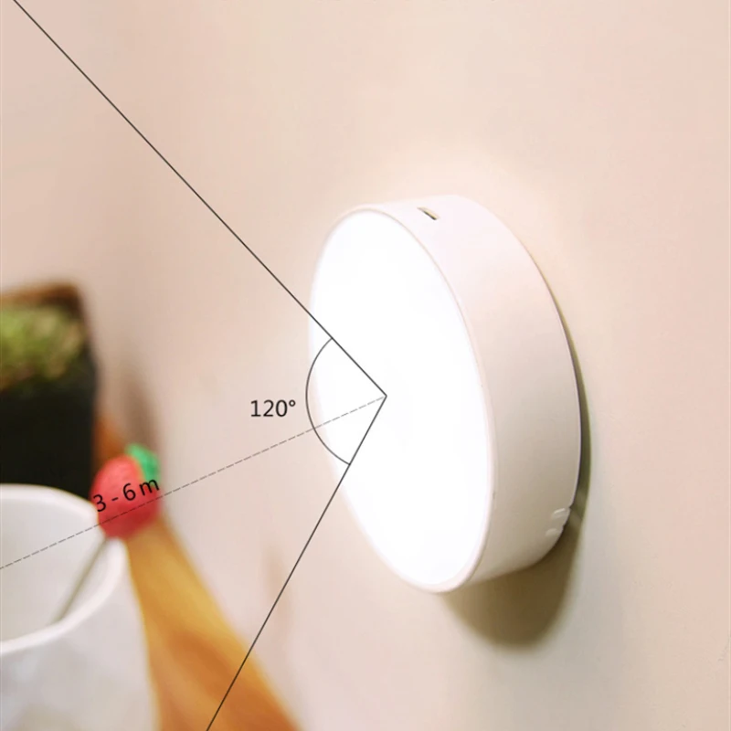 

Светодиодный ночсветильник с датчиком движения, энергосберегающая лампа с USB-зарядкой для спальни, лестницы, Интеллектуальная Индукционна...