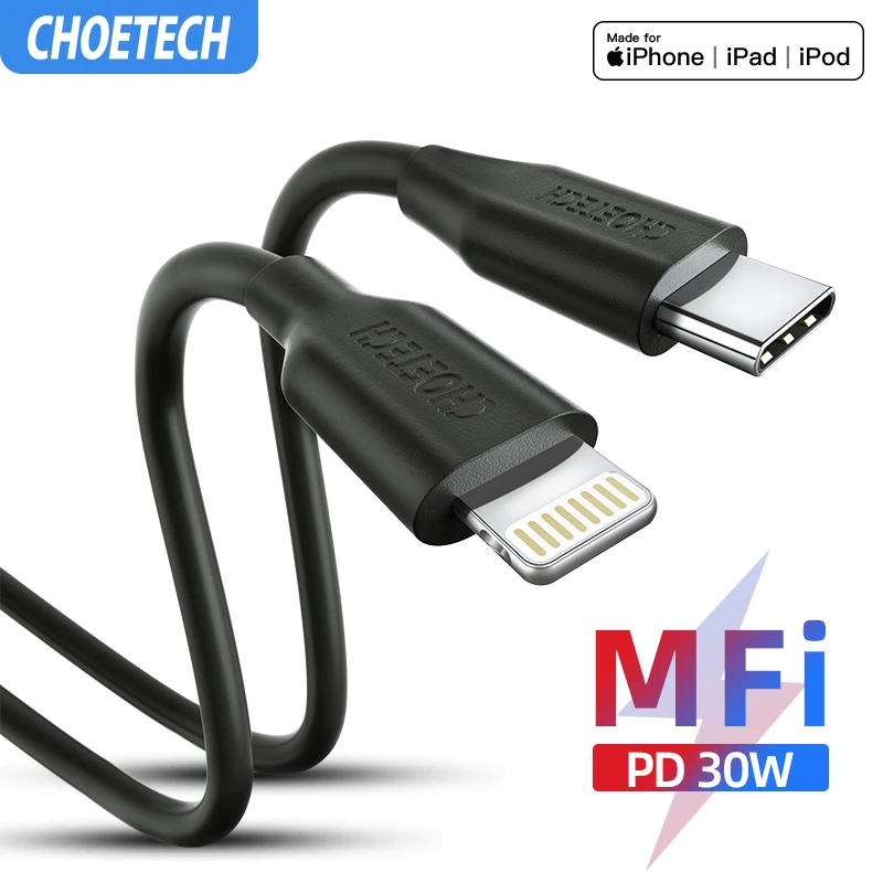 CHOETECH MFi USB C PD кабель USB 2 м C-Lightning Кабель для быстрой зарядки и синхронизации данных шнур совместим с iPhone X/XS/XR/XS MAX/8/8 Plus iPad