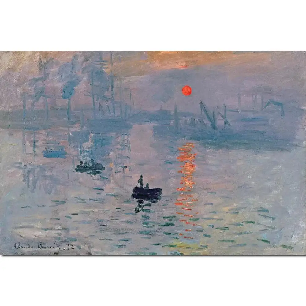

Famous Landscape Painting Impression Sunrise Claude Monet Canvas Hand Painted Oil Art Replicas Living Room Wall Decor Large