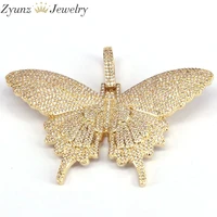 3pcs gold color cz butterfly pendant white cz charm butterfly micro pave cz butterfly charms pave cz butterfly pendants