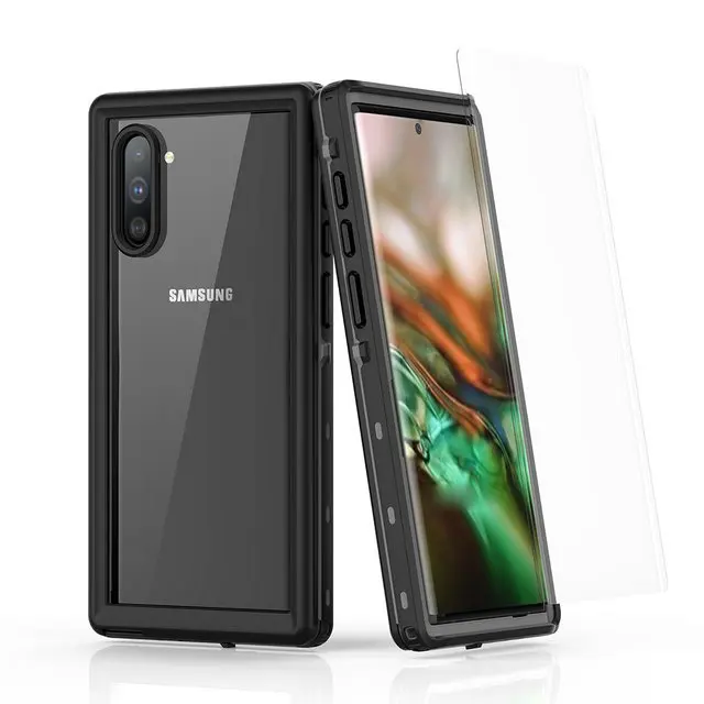 Black A IP68 Note10+ Водонепроницаемый чехол для samsung Note 10 чехол samsung Galaxy Note 10 Plus водонепроницаемая крышка 360 Защита Note10 5G - Цвет: Black A