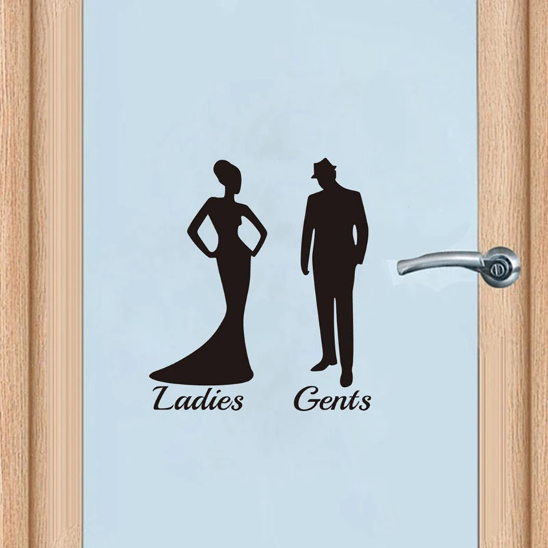 Наклейки для дверей туалета из ПВХ женские/мужские виниловые наклейки на двери