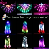 ruoru rainbow color alas led wing with remote control led isis wings dancewear circus led light luminous wings costume