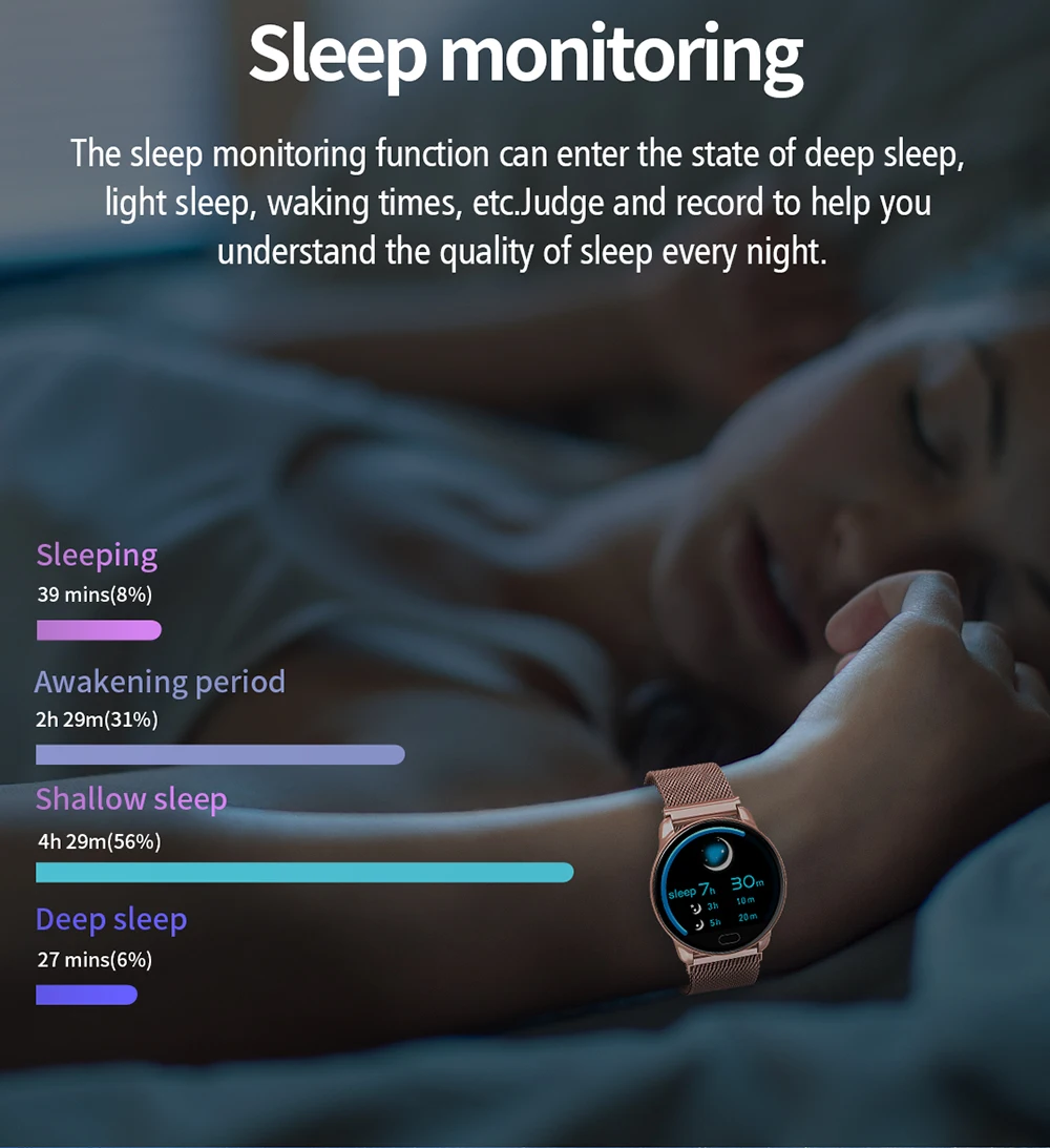 

SANDA 1.22" Full Screen Smart Watch Men Women Heart Rate Blood Pressure Monitor Fashion Sport Smartwatch Fitness Bracelet Reloj