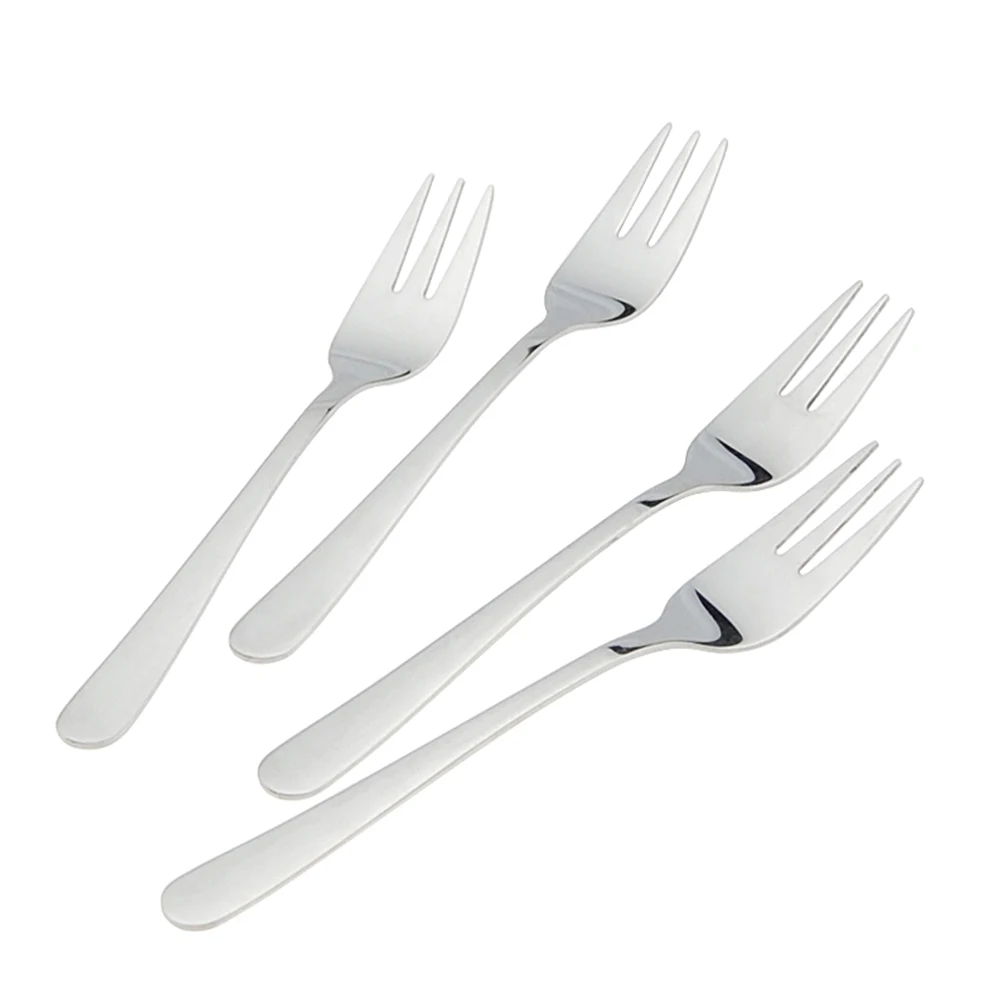 

4Pcs Quality Stainless Steel Dessert Steak Cutlery Restaurant Home Kitchen Tableware Dinner Fork Tasting Cake Fruit Salad Forks