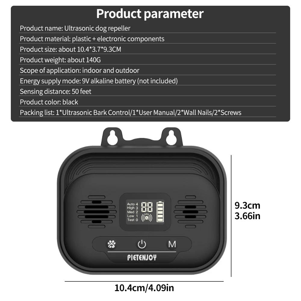 

Pet Dog Repeller Ultrasonic Bark Suppressor Anti-Barking Dog Training Device Dog Training Device Anti Barking Training Device