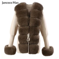 2021 new arrivals womens winter fashion cardigan real fox fur sweater top quality female fur coats s7950