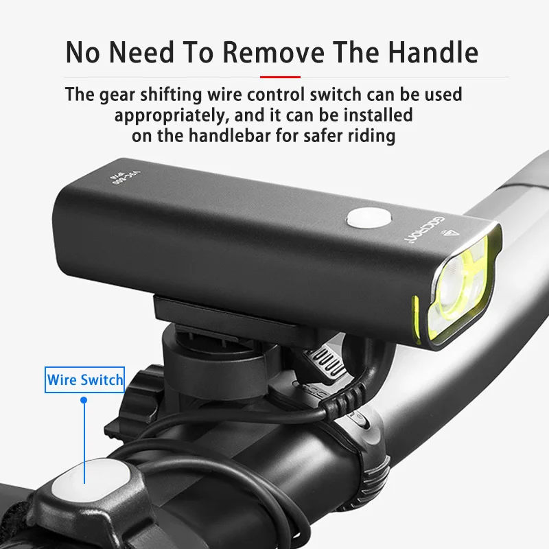 Велосипедный передний фонарь GACIRON зарядка от USB водонепроницаемость IPX6