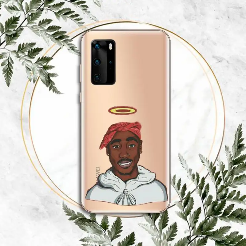 

Rapper 2pac Phone Case Transparent for Huawei P honor 8 10i 20 30 40 smart 2019