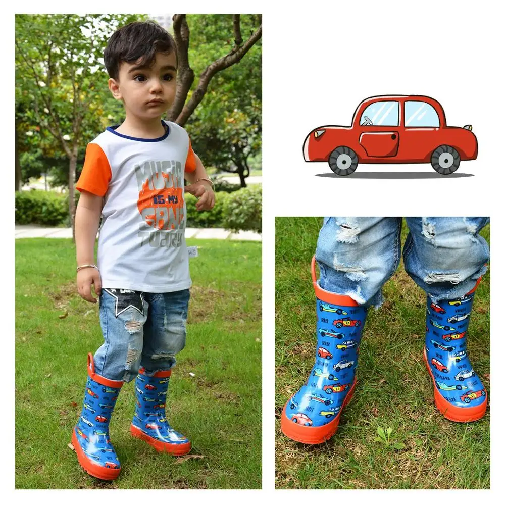 KushyShoo/непромокаемые сапоги для детей Водонепроницаемая Резиновая обувь с