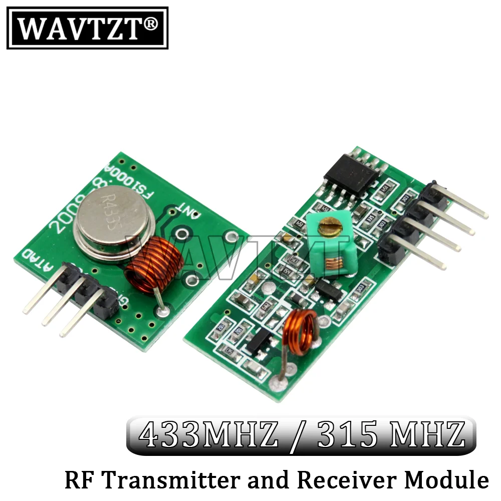 WAVTZT 433Mhz RF Wireless Transmitter Module and Receiver Kit 5V DC 315MHZ Wireless For Arduino Raspberry Pi /ARM/MCU WL Diy Kit