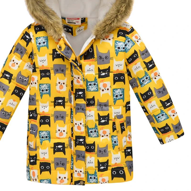 

Baby Kid Boys Girls Winter Down Coat 2019 Popular Cat Printing Thick Warm Parkas Hooded Windproof Coats Outwear Toddler Clothes