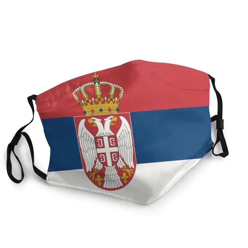 

Флаг сербии многоразовые лицевая маска для взрослых, унисекс, в виде маска против пыли Защитная крышка респиратор рот муфельная печь