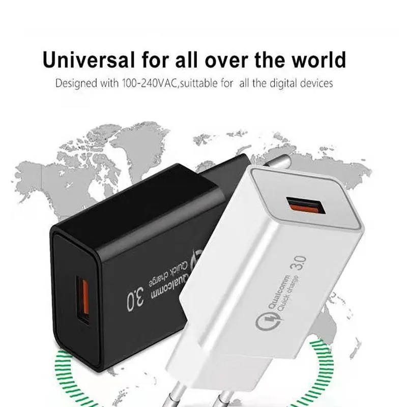 Фото Универсальное USB-зарядное устройство QC 3 0 для телефона или Samsung s10 plus s9 s 8 a40 a30 Универсальное USB-зарядное устройство QC 3 0 для телефона или Samsung s10 plus s9 s 8 a40 a30
