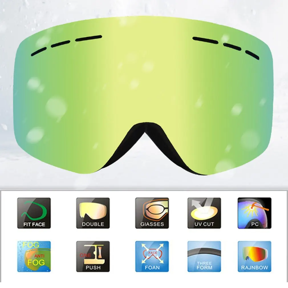 

Large Cylindrical Ski Goggles Double-layer Anti-fog Snow Goggles Outdoor Mountaineering Windproof Glasses