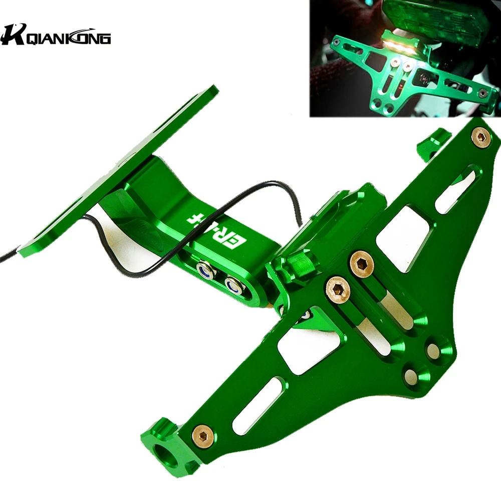 

С логотипом ER6F регулируемый кронштейн для номерного знака мотоцикла для Kawasaki ER6F ER-6F 2005 2006 2007 2008