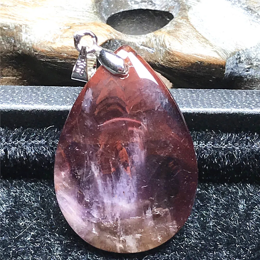 

Natural Red Auralite 23 Crystal Pendant For Women Men 27x19x9mm Canada Healing Beads Reiki Silver Energy Gemstone Jewelry AAAAA