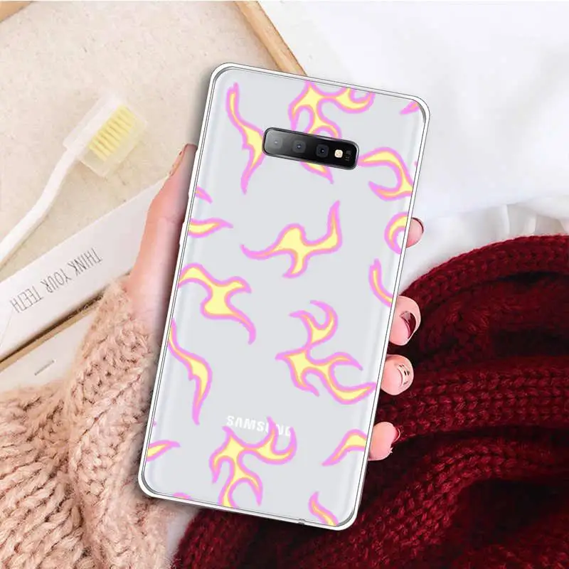 

Flame art cool fashion design Phone Case Transparent for samsung A 21s 50 71 S 8 9 20 20fe note 10 20 ultra plus