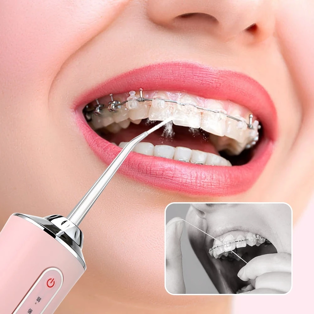 

Ирригатор полости рта портативный стоматологический ирригатор зубная нить USB перезаряжаемая струйная зубная нить зубочистки 4 сопла 220 мл 3 ...