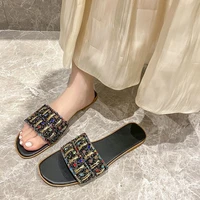 female shoes summer clogs big size slippers soft slides jelly flip flops fashion 2021 beach girl comfort flat glitte