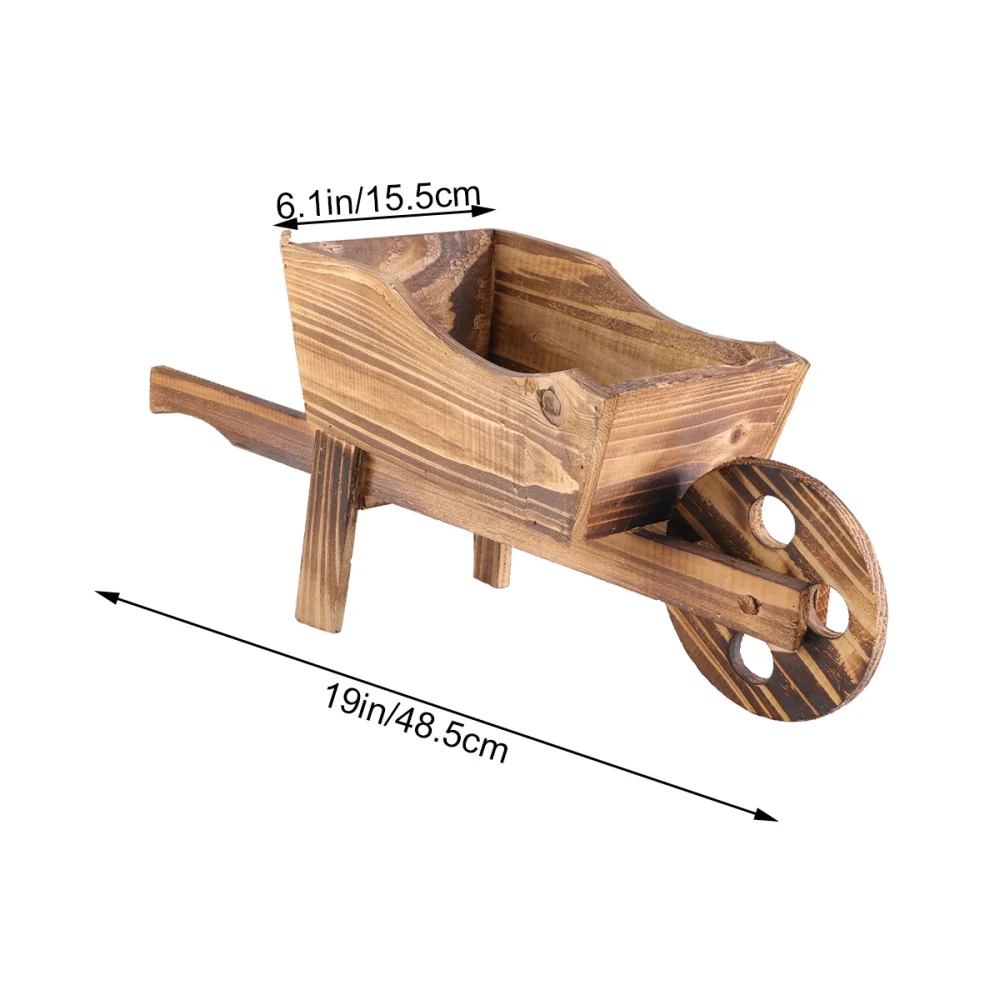 

Wooden Cart Flowerpot Creative Fleshy Plant Pot Shop Window Garden Decoration Ornamental Wheelbarrow Planter