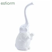 Creative toilet brush and holder set Ceramic Elephant plastic handle bathroom washroom lavatory toilet cleaner brush white