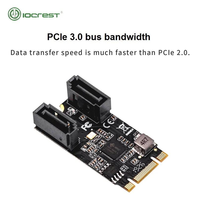 IOCREST 2 порта SATA III 6 ГБ/сек. M.2 22x42 M Key и B Controller Adapter Card 6G Внутренний | Компьютеры офис