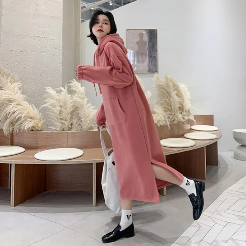 Сезон осень зима Большие размеры флисовые толстовки с капюшоном Длинные рукава