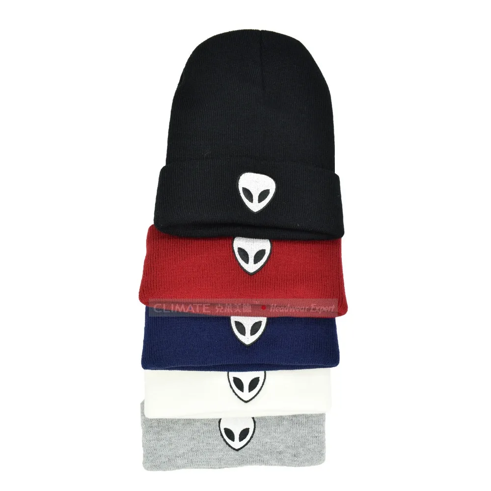 

CLIMATE Alien UFO Winter Beanie Warm Knitted Men Women Hat Outstar Saucer Space Aliens HipHop Soft Hat for Adult Teenagers Boy