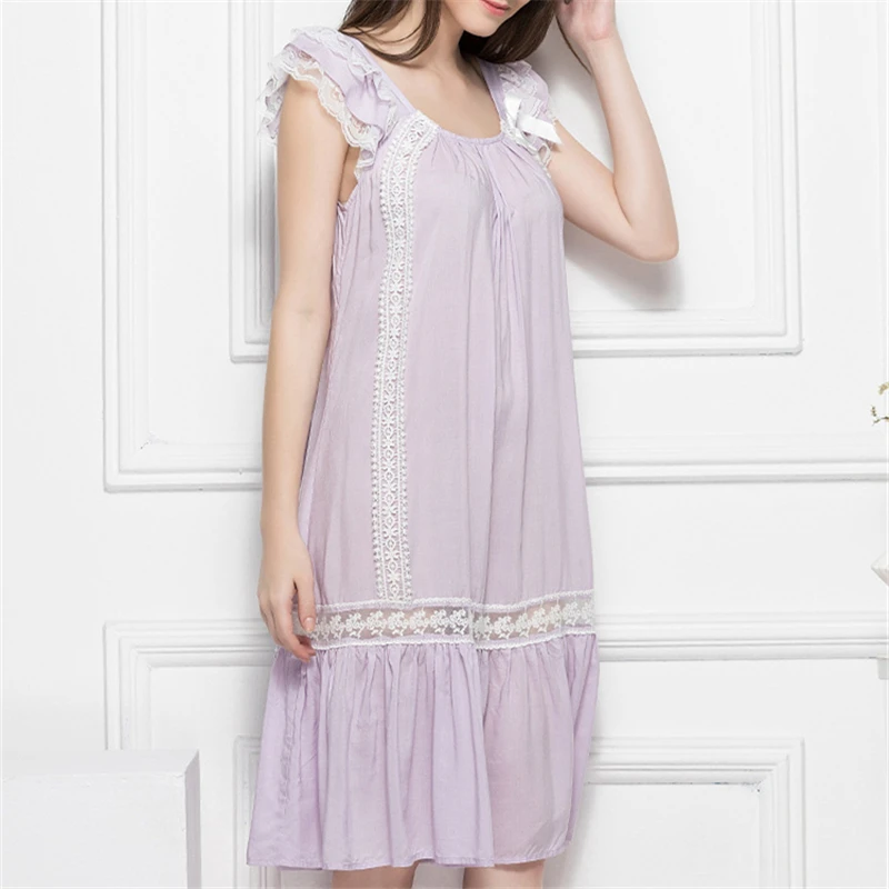 Ночная рубашка Пижама для дома кружевное платье Однотонная ночная сорочка сна и