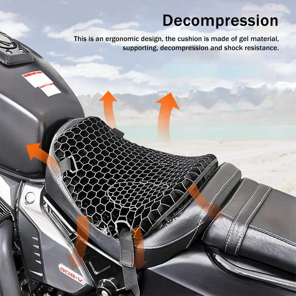 

Electric Motorcycle Cushion Cover Sunscreen Breathable Seat Cover Gel Material Decompression Suitable For Long-term Riding