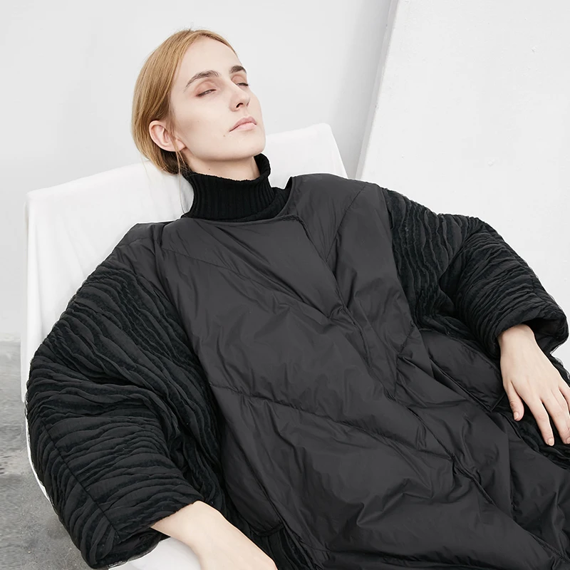 Зимний оригинальный дизайн Повседневный большой рукав летучая мышь толстый