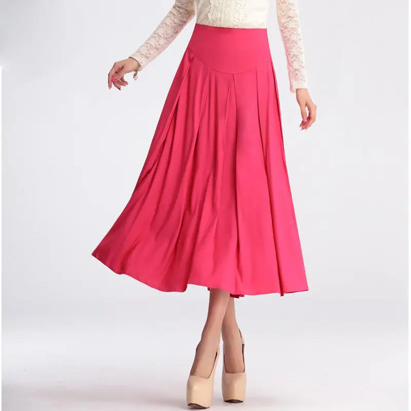 

Customize Saias Femininas Fashion Clothes Womans European Brands Flare Pleated Skirt Spring Latest Vintage A Line Midi Skirt