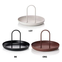 plastic nordic round jewelry tray kitchen table meal ring trays storage sofa tray with handle decor living room decoration