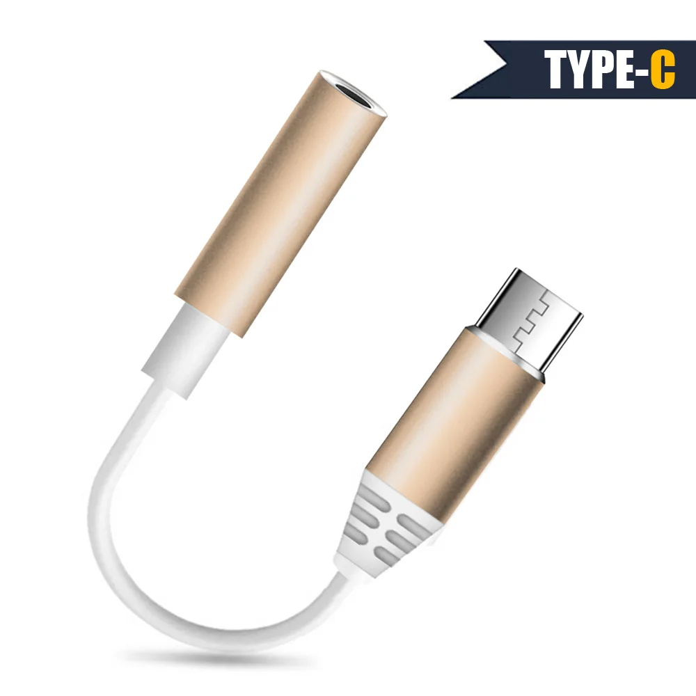 gold Тип C до 3,5 мм наушники Aux Jack адаптер USB-C аудио кабель USB C для iPad Pro Xiaomi huawei все тип-c звонки - Цвет: gold