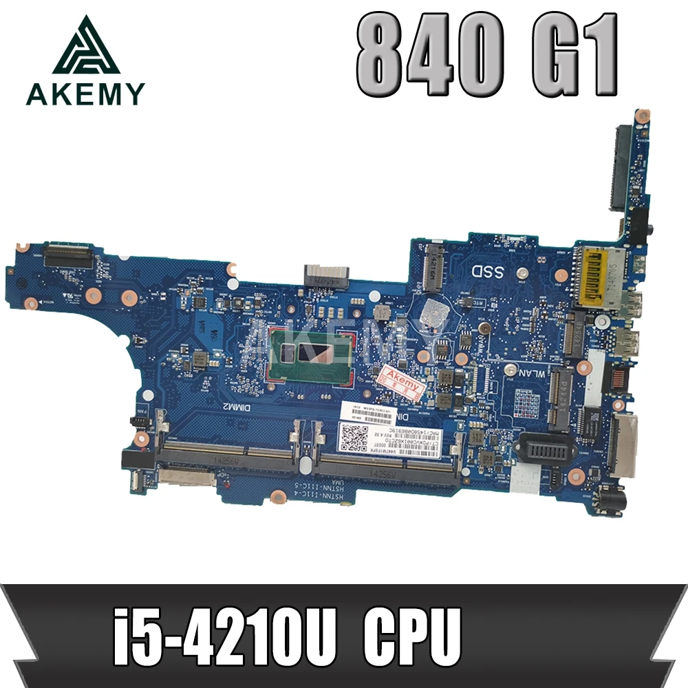 Akemy 730803 501 001 601 материнская плата для HP EliteBook 840 G1 ноутбука i5 4210U 6050A2560201 MB