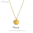 Золотистая подвеска Yhpup неправильной геометрической формы, ожерелье из нержавеющей стали 316, модное ожерелье с надписью Bless для мужчин и женщин