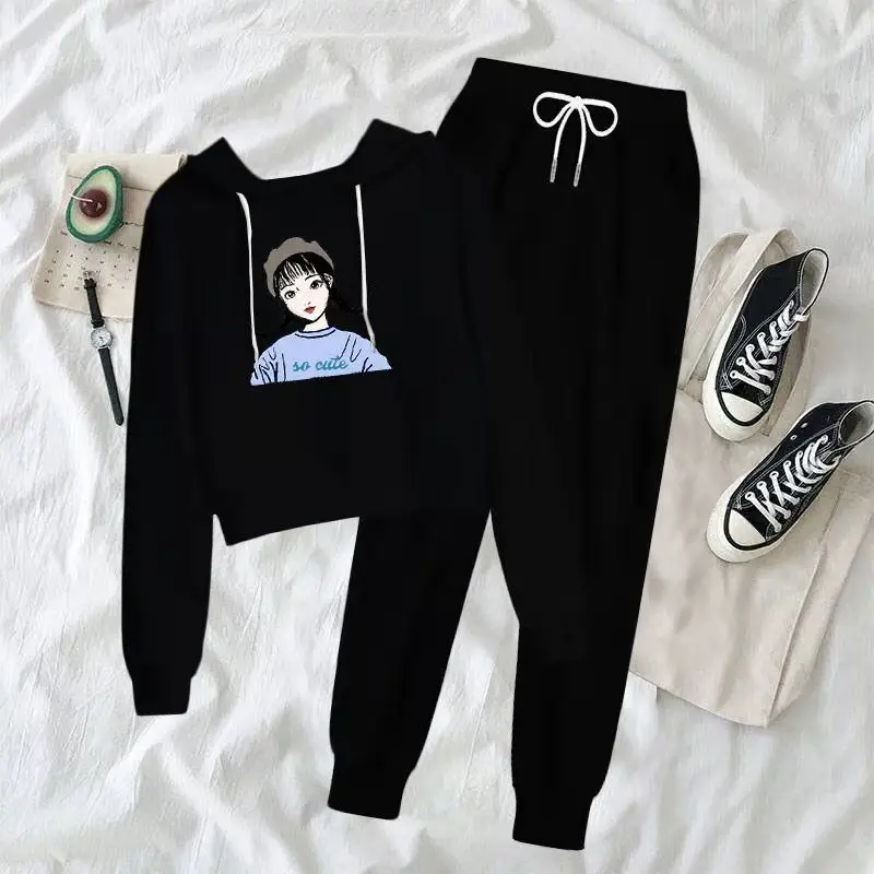 

Suit Women Spring and Autumn Casual Hooded Sweater Harem Pants Two-piece Sportswear Two-piece Women's Pants Suit