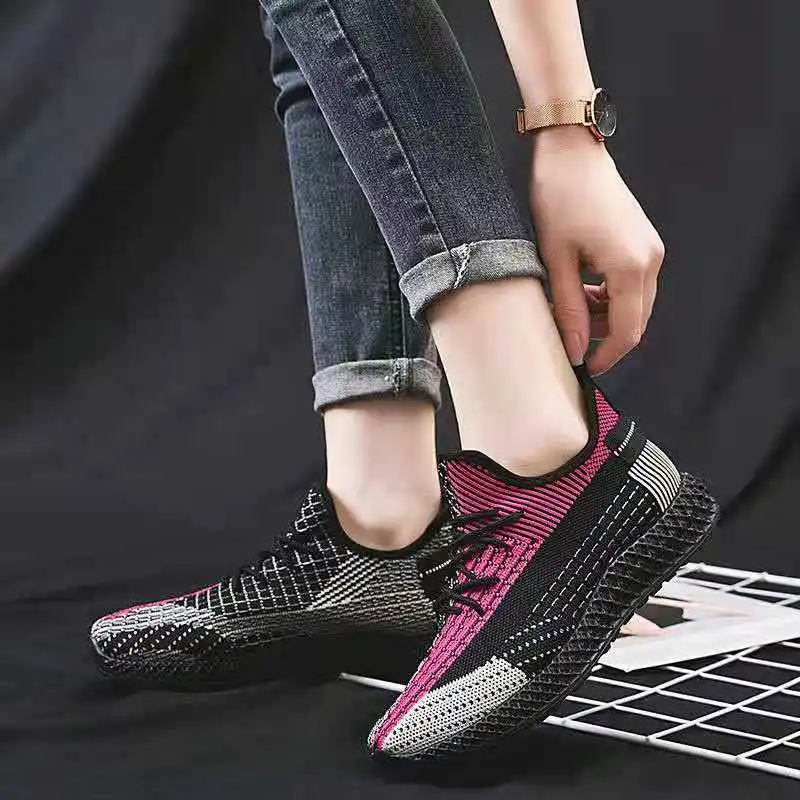 

2021 new ladies sneakers shoes lightweight breathable casual shoes mesh fashion gray large size sports walking